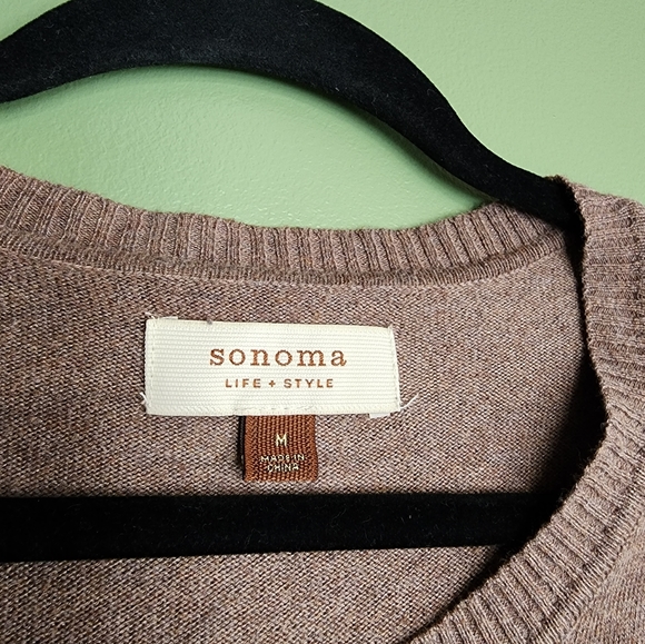 Sonoma knit button-up sweater, brown, medium - Picture 2 of 3